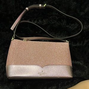 Pink glitter mini Kate spade purse never been used